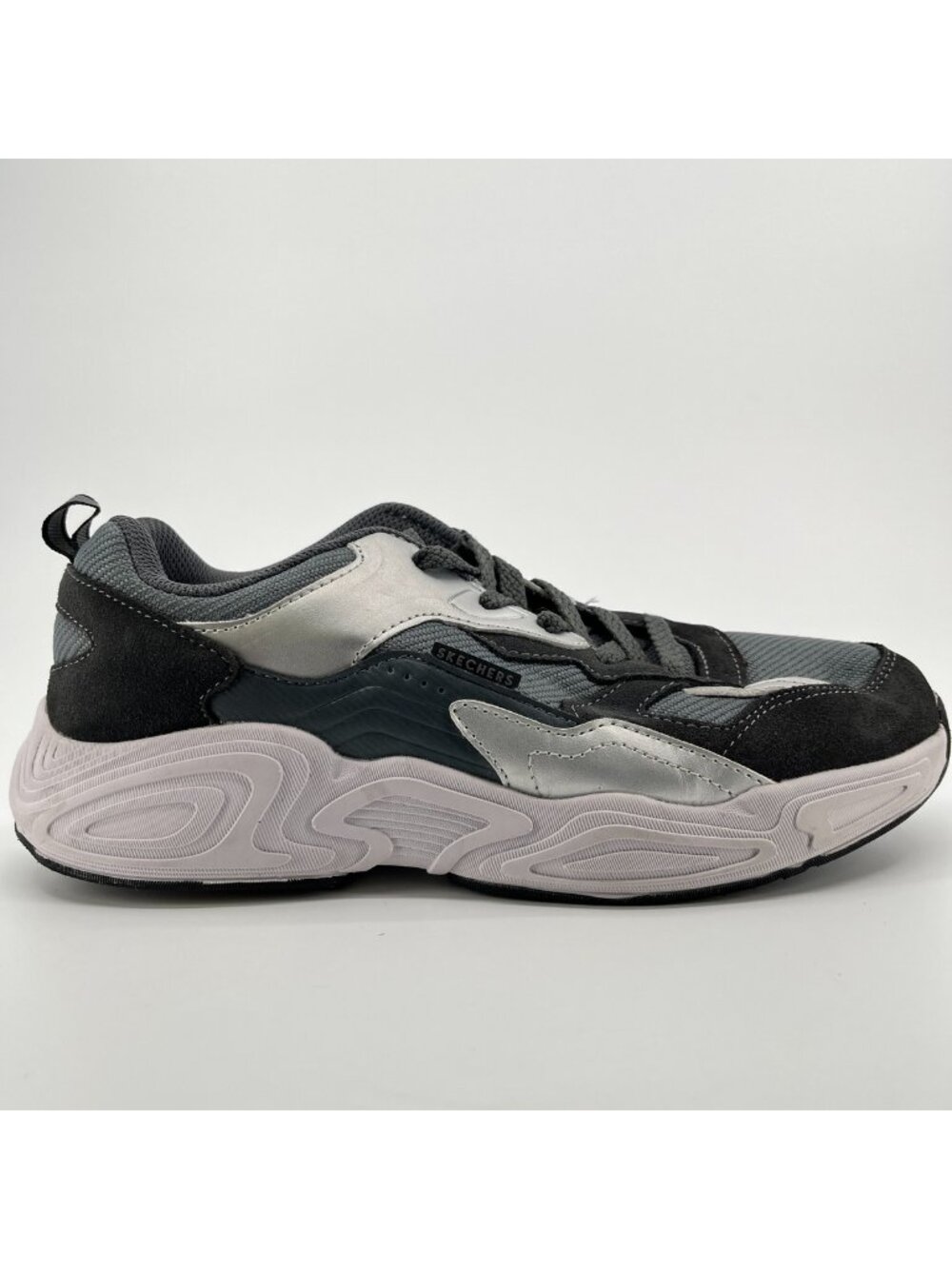 Skechers Street Mega-Quake Shadow Surge Boys Size 7Y Gray Running Shoes Sneakers